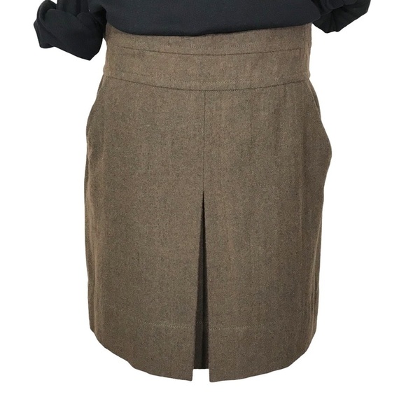Vintage Fossil Brown Wool Blend Mini Skirt with Pockets Size 6 - Picture 15 of 15